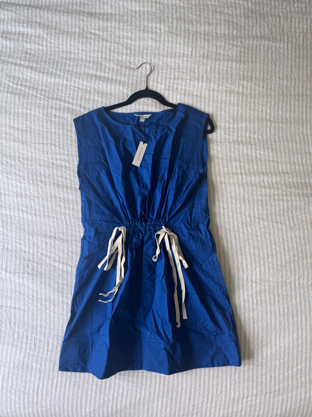 J. Crew Royal Blue Sleeveless Drawstring Mini Dress